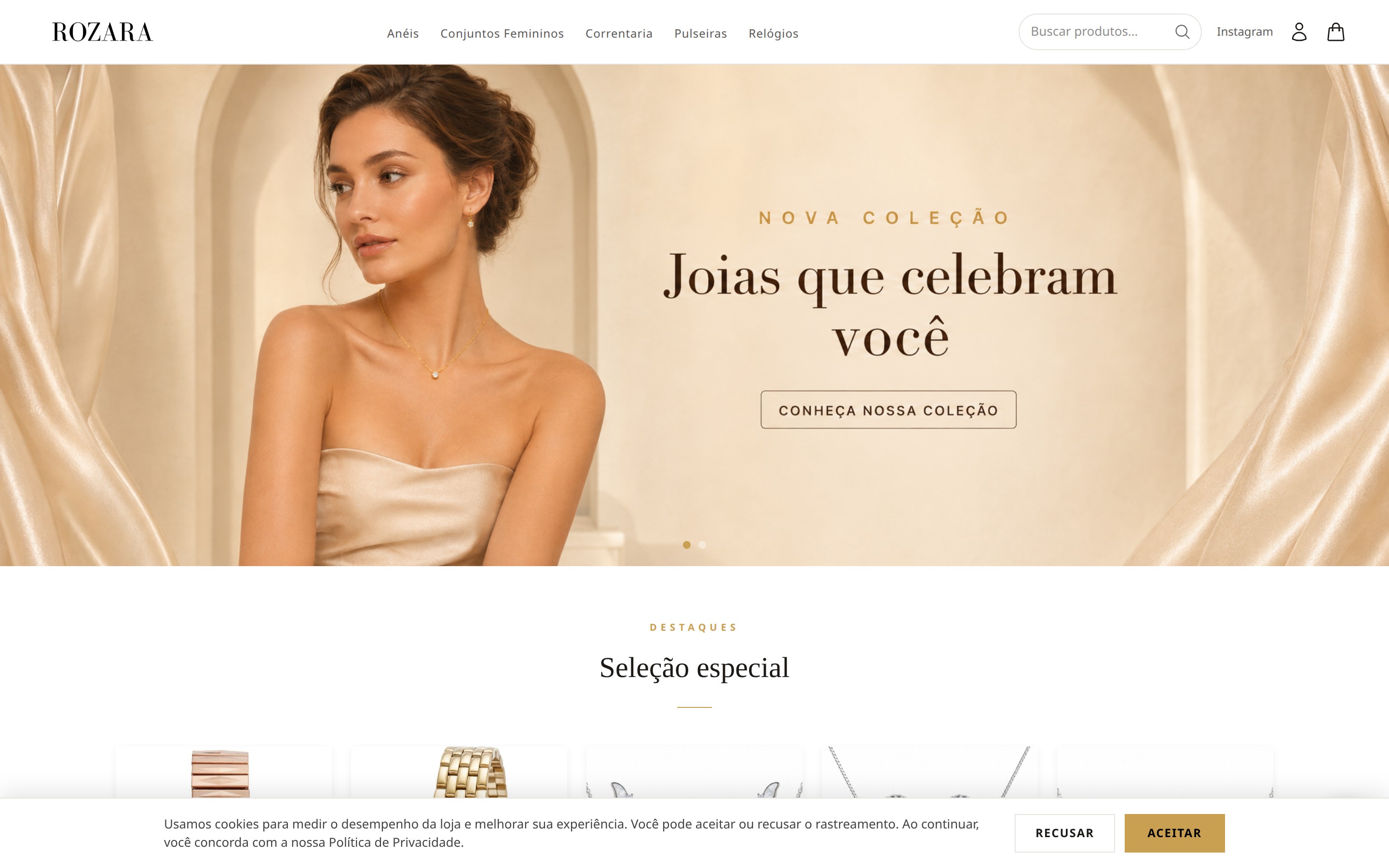 Loja modelo - Vitrine principal